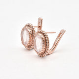 Rose Quartz Earrings, Natural Rose Quartz, Pink Earrings, Victorian Earrings, January Earrings, Solid Silver Earrings, Rose Quartz(3)