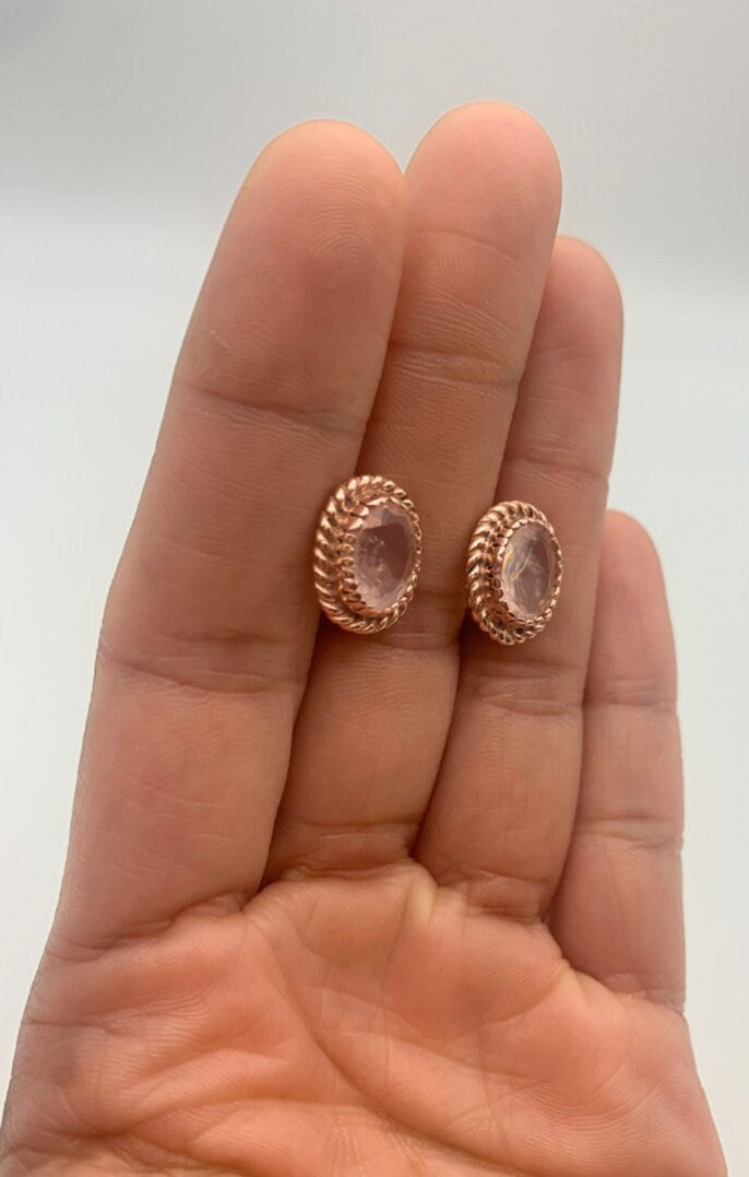 Rose Quartz Earrings, Natural Rose Quartz, Pink Earrings, Victorian Earrings, January Earrings, Solid Silver Earrings, Rose Quartz(3)
