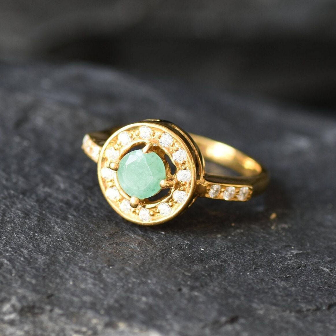 Emerald Ring, Natural Emerald, Antique Ring, Vintage Emerald Ring, May Birthstone, Antique Emerald Ring, Antique Rings, Sterling Silver Ring(1)