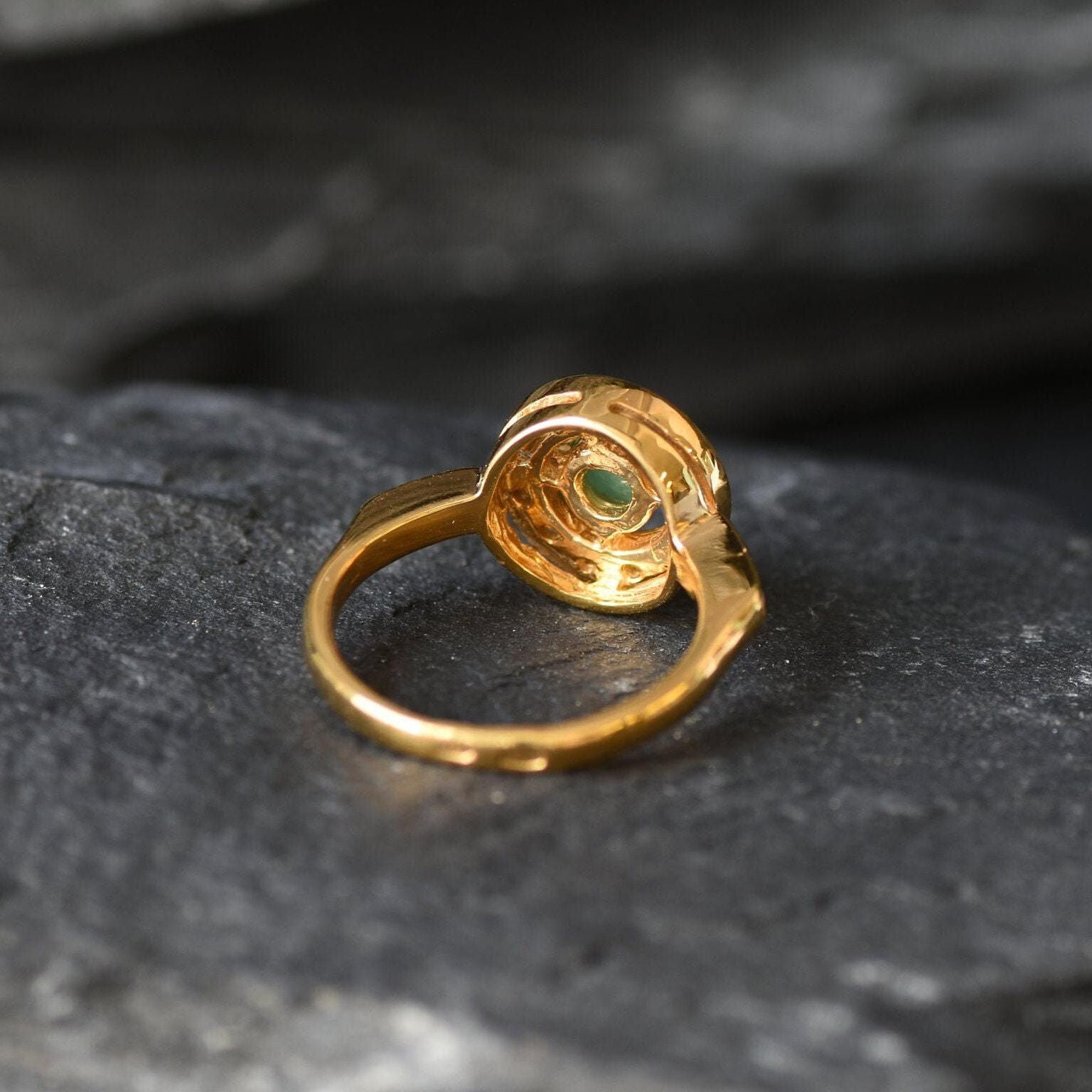 Emerald Ring, Natural Emerald, Antique Ring, Vintage Emerald Ring, May Birthstone, Antique Emerald Ring, Antique Rings, Sterling Silver Ring(1)