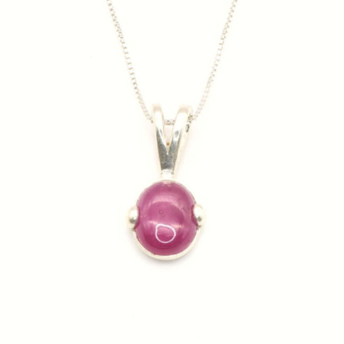 Natural Ruby Pendant made in 925 Sterling Silver with Oval Natural Red Ruby in Prong setting, July Birthstone gift idea, symbolizes nobility, purity, and passion, ideal for everyday wear and perfect for birthday gifting and special occasions.