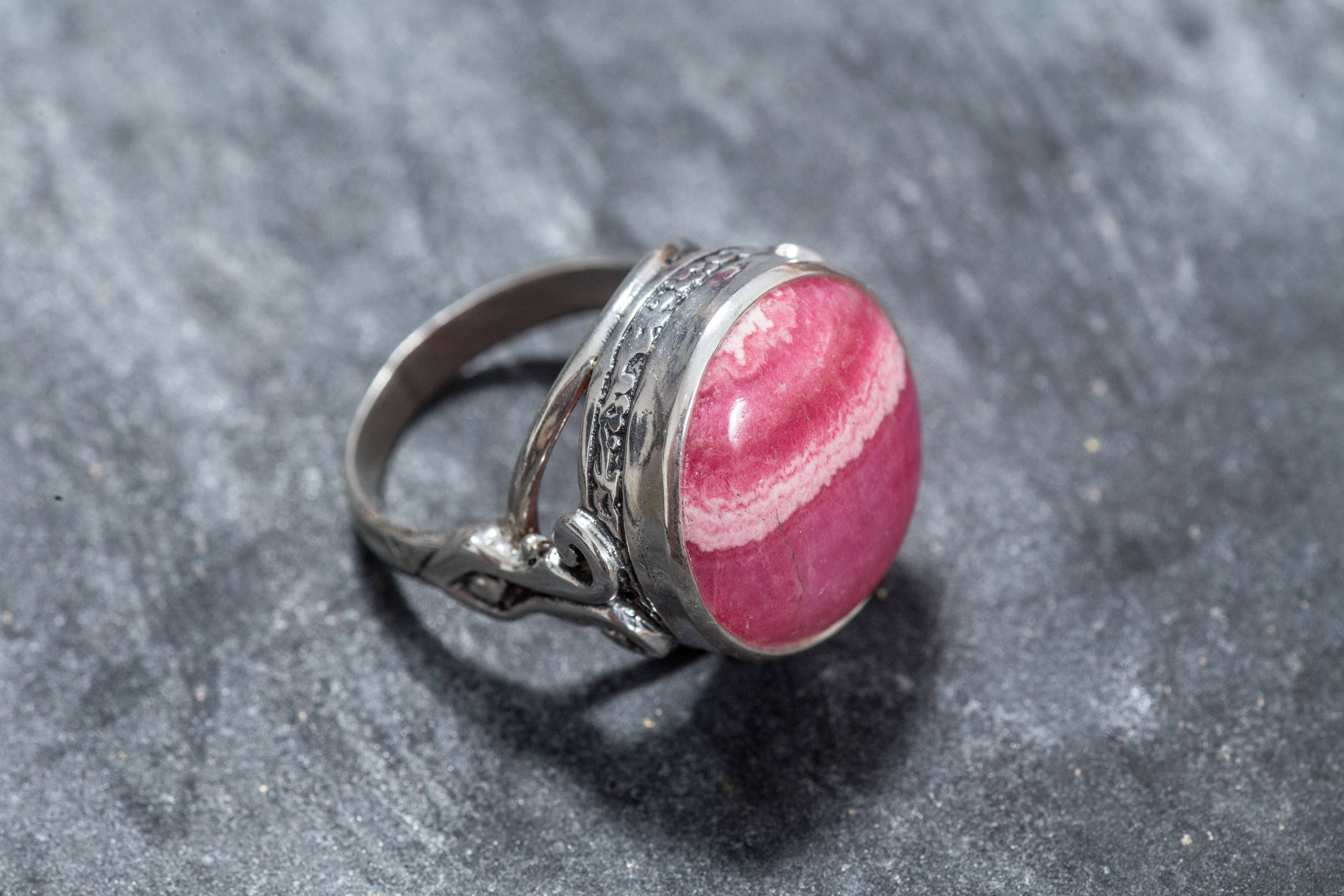 Rhodochrosite Ring, February Birthstone, Vintage Rings, Large Rhodochrosite, Rhodochrosite, Argentina Ring, Natural Stone, Solid Silver Ring (557733276)