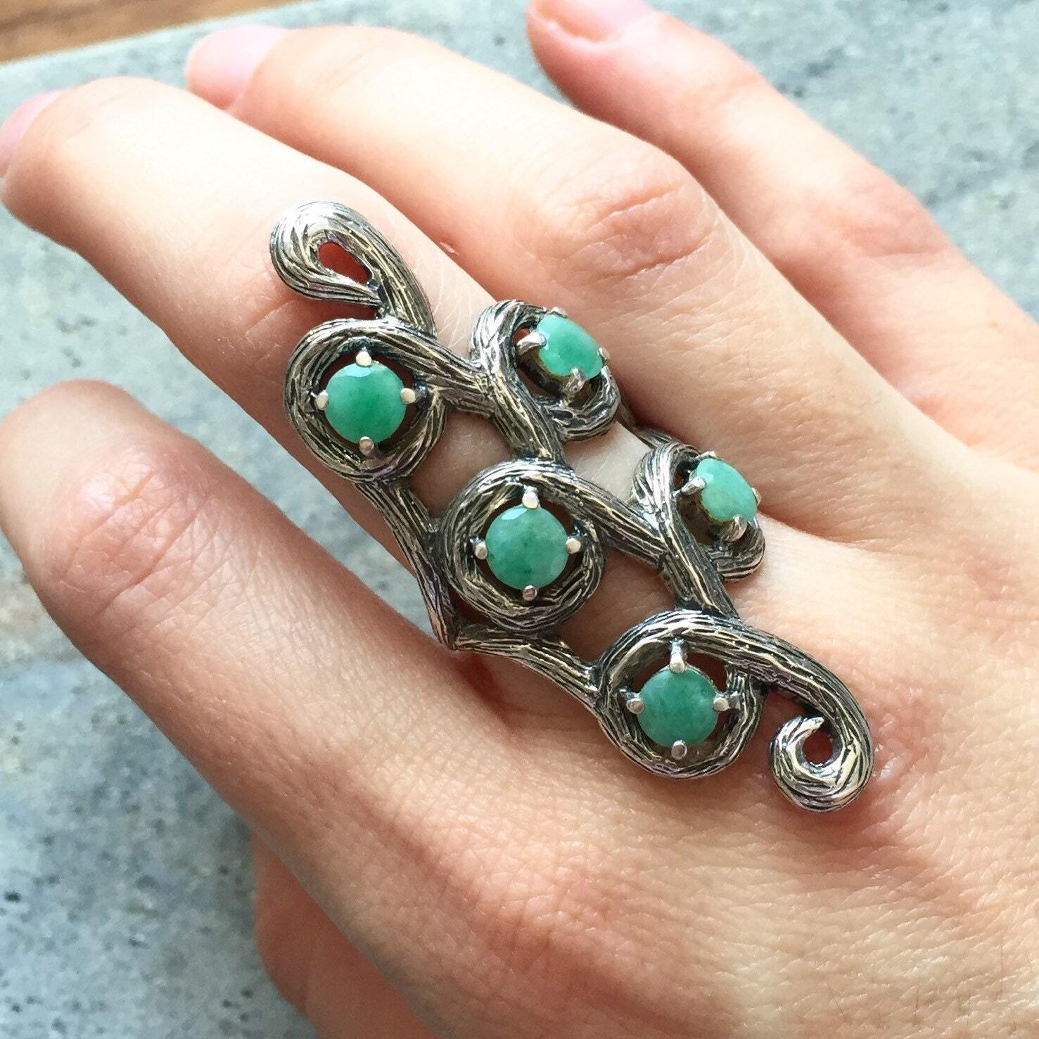 Elegant 925 Sterling Silver ring featuring a Round Natural Emerald, ideal May Birthstone gift for growth and harmony.