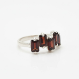 Stunning 925 Sterling Silver Ring featuring natural red garnet, ideal for special occasions and January birthday gifts.