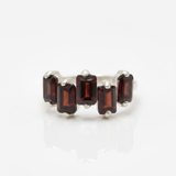 Natural Garnet Ring made in 925 Sterling Silver with Natural Red Garnet in Cluster setting, January Birthstone gift idea, symbolizes love, passion & commitment, ideal for everyday wear and perfect for birthday gifting and special occasions.