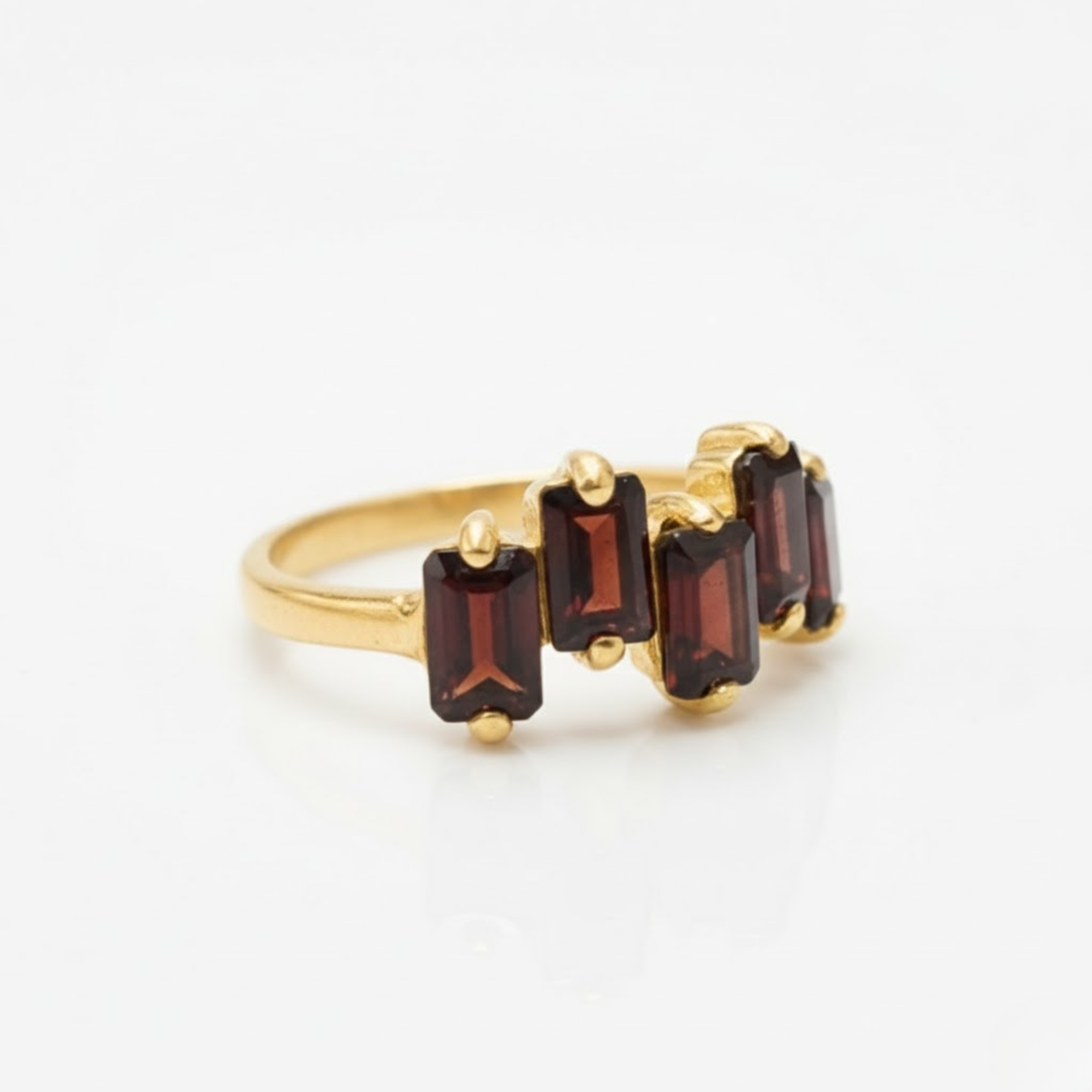 Natural Garnet Ring made in 18k Gold Vermeil with Natural Red Garnet in Cluster setting, January Birthstone gift idea, symbolizes love, passion & commitment, ideal for everyday wear and perfect for birthday gifting and special occasions.