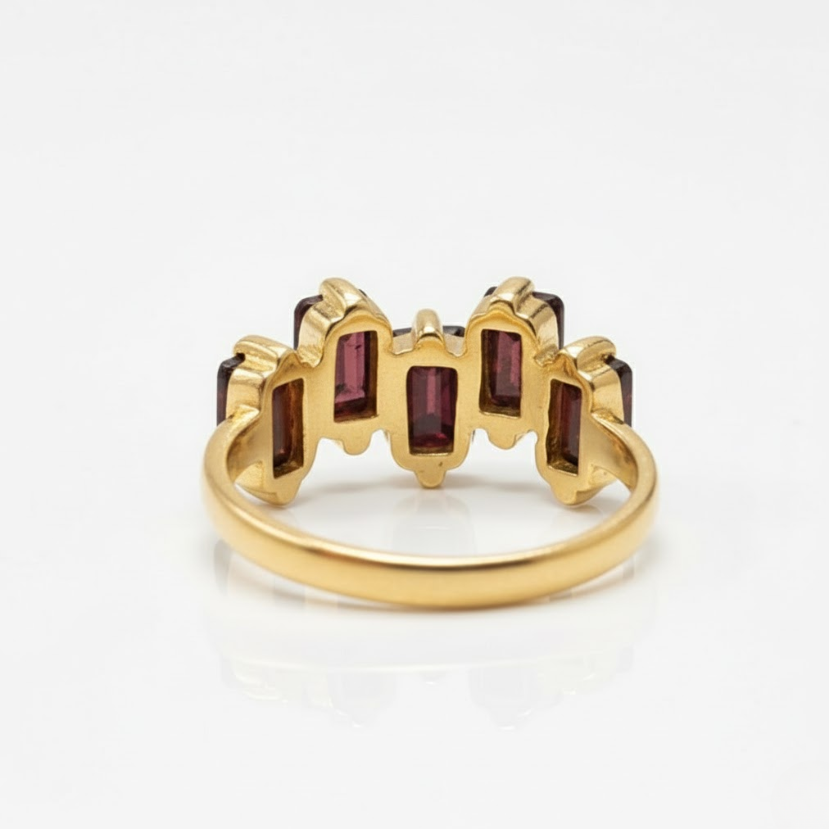 Natural Garnet Ring in 18k Gold Vermeil, cluster design representing love and devotion, perfect for any occasion or birthday gift.