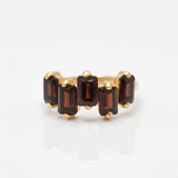 Stunning Natural Garnet Cluster Ring in 18k Gold Vermeil, ideal for January birthdays and a meaningful gift of love.