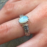 Opal Boho Ring - Fire Opal Ring - Opal Solitaire Ring