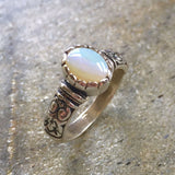 Opal Boho Ring - Fire Opal Ring - Opal Solitaire Ring