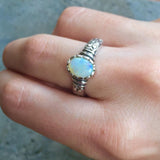Opal Boho Ring - Fire Opal Ring - Opal Solitaire Ring