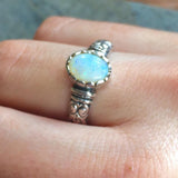 Opal Boho Ring - Fire Opal Ring - Opal Solitaire Ring