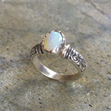 Opal Boho Ring - Fire Opal Ring - Opal Solitaire Ring