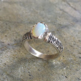 Opal Boho Ring - Fire Opal Ring - Opal Solitaire Ring