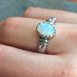 Opal Boho Ring - Fire Opal Ring - Opal Solitaire Ring