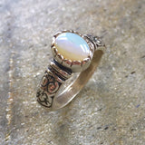 Opal Ring, Natural Opal Ring, Australian Opal, Natural Opal, Vintage Opal, Vintage Rings, Antique Opal, Solid Silver Ring, Antique Rings (398031175)