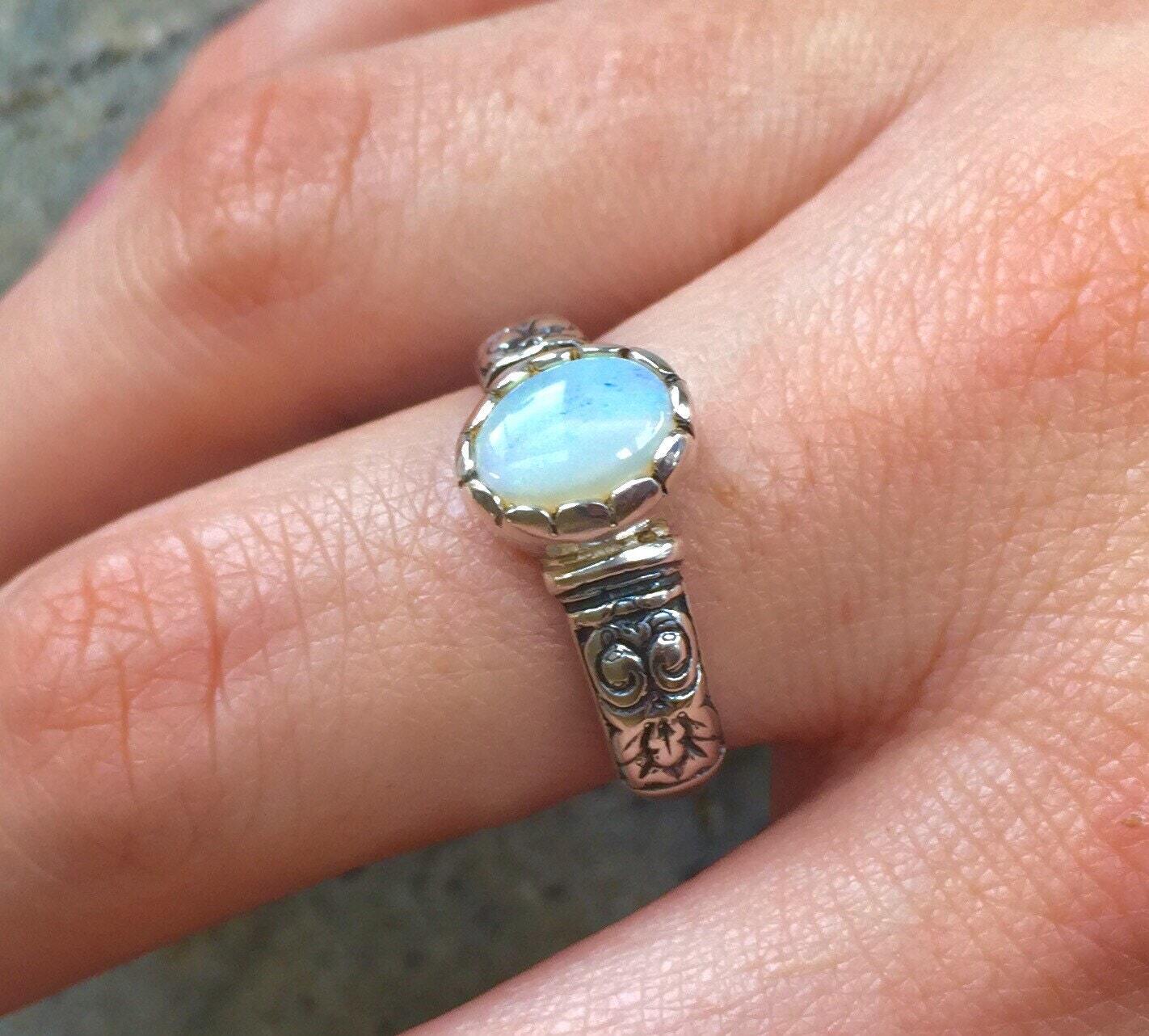 Opal Ring, Natural Opal Ring, Australian Opal, Natural Opal, Vintage Opal, Vintage Rings, Antique Opal, Solid Silver Ring, Antique Rings (398031175)