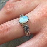 Opal Boho Ring - Fire Opal Ring - Opal Solitaire Ring