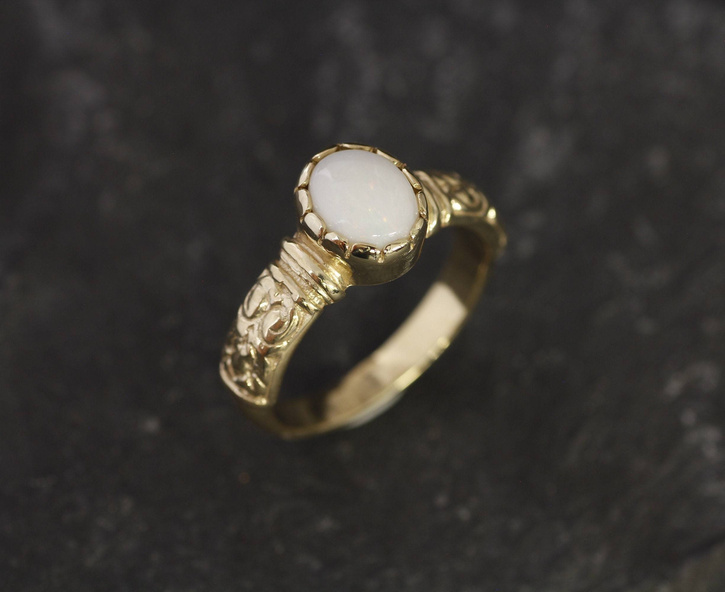 Opal Ring, Natural Opal Ring, Australian Opal, Natural Opal, Vintage Opal, Vintage Rings, Antique Opal, Solid Silver Ring, Antique Rings (398031175)(1)