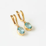 Chic 18k Gold Vermeil Earrings with Oval Aquamarine, a stylish gift choice for March birthdays and special celebrations.