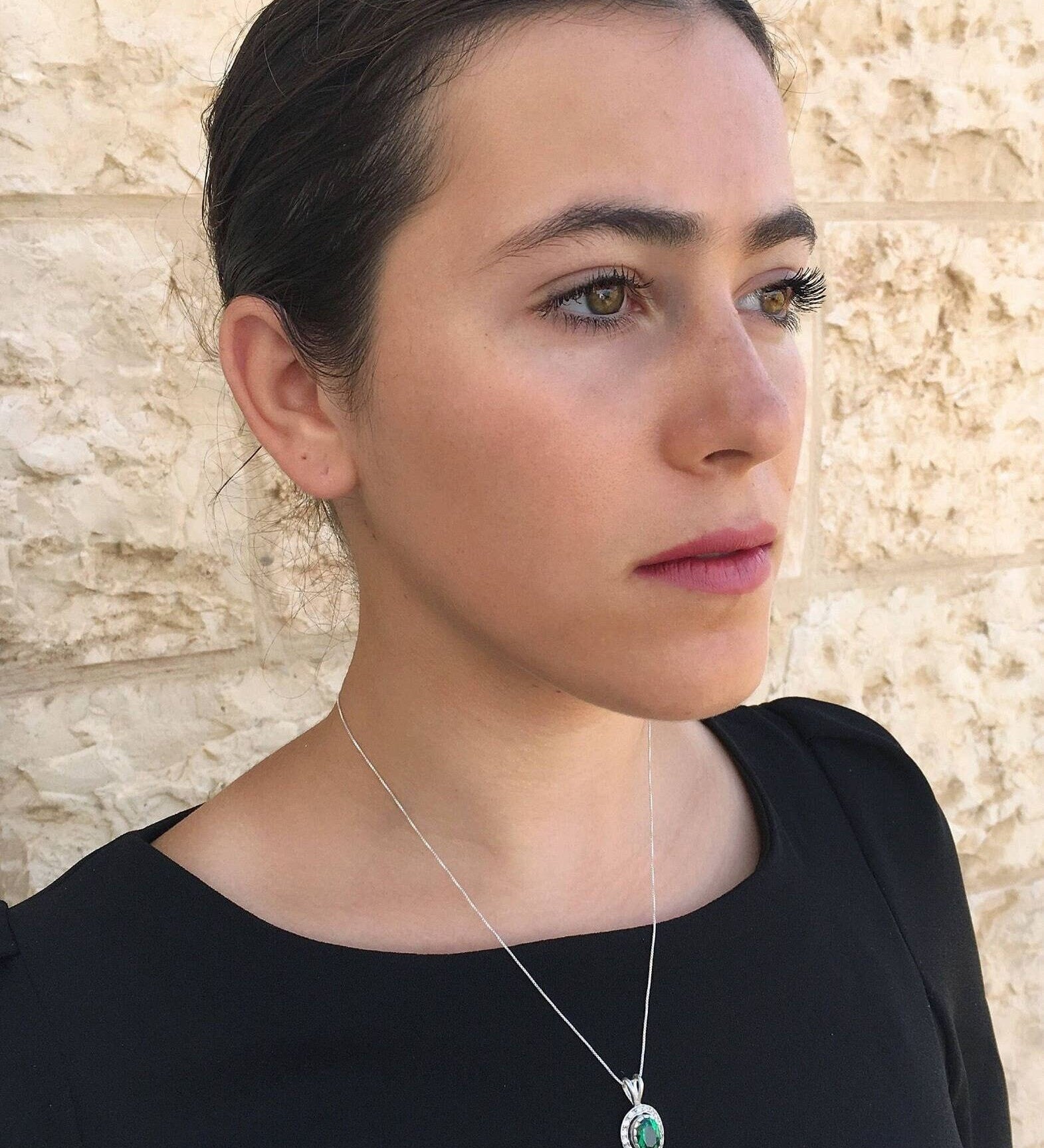 Elegant 925 Sterling Silver Ruby Pendant with Oval Created Red Ruby, perfect for birthdays and special occasions.