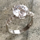 Engagement Ring, 4 Carat Diamond, Created Diamond, Proposal Ring, Promise Ring, CZ Diamonds, Big Stone Ring, Sparkly Ring, Solid Silver Ring