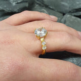 Created Diamond Gold Ring - Promise Ring, Diamond Vintage Ring