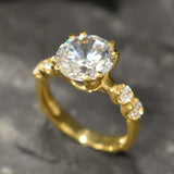 Created Diamond Gold Ring - Promise Ring, Diamond Vintage Ring