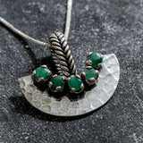 Emerald Pendant, Natural Emerald, 1 Carat Emerald, Egyptian Pendant, Ancient Egyptian Jewelry, Silver Pendant, Solid Silver, Pure Silver