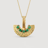 Natural Emerald Pendant made in 18k Gold Vermeil with Round Natural Green Emerald in Prong setting, May Birthstone gift idea, symbolizes growth, harmony, and deep emotional healing, ideal for everyday wear and perfect for birthday gifting and special occasions.