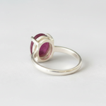Chic 925 Sterling Silver ring with a striking Oval Ruby, ideal for celebrating July birthdays and making cherished memories.