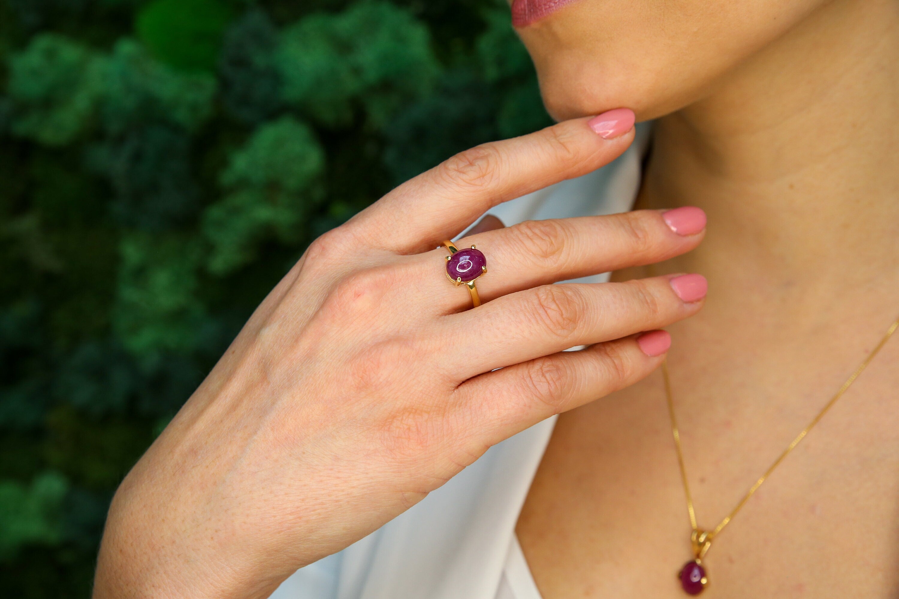 Elegant 925 Sterling Silver ring featuring an Oval Natural Ruby, perfect for birthdays and special occasions.