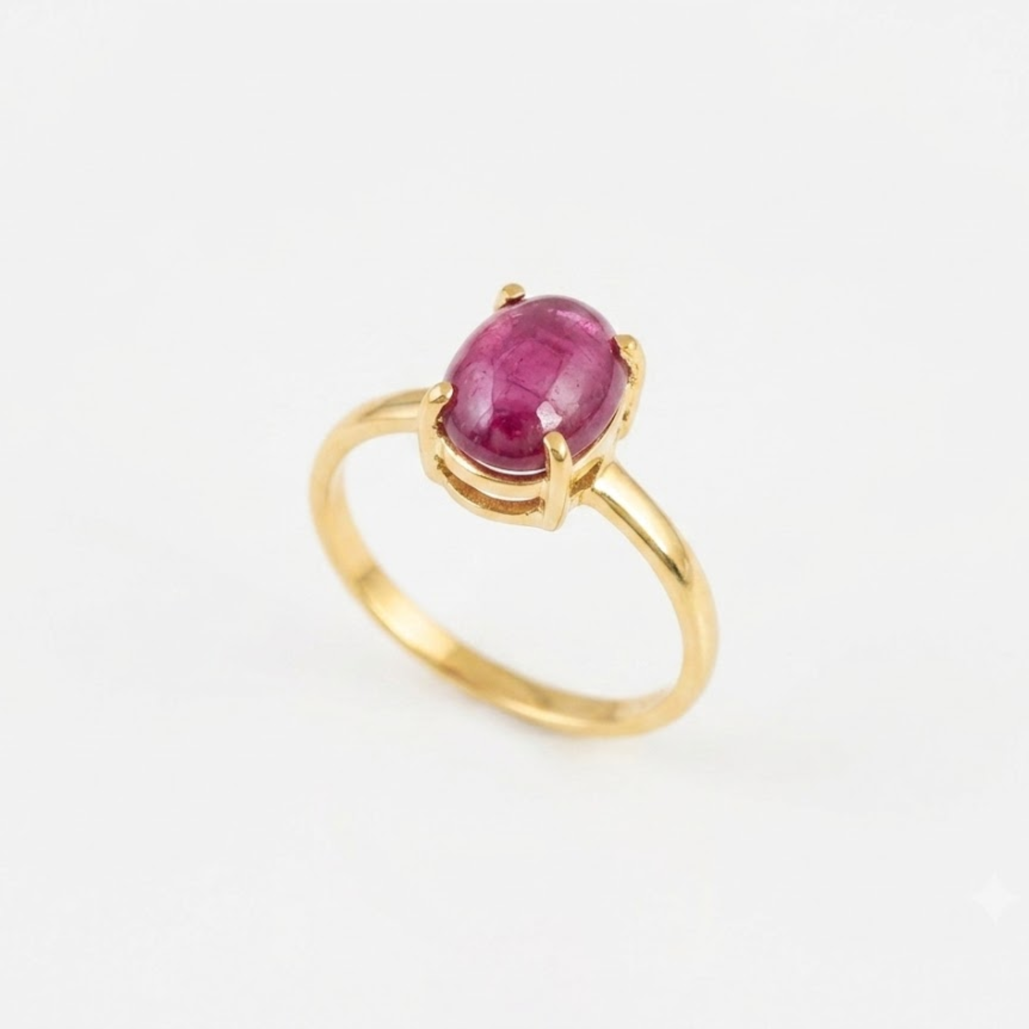 Natural Ruby Ring made in 18k Gold Vermeil with Oval Natural Red Ruby in Prong setting, July Birthstone gift idea, symbolizes nobility, purity, and passion, ideal for everyday wear and perfect for birthday gifting and special occasions.