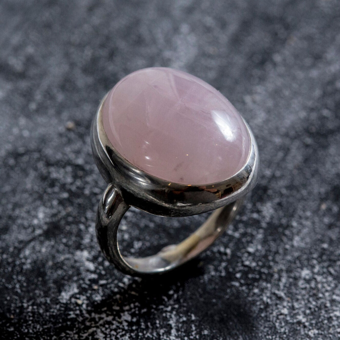 Large Quartz Ring, Rose Quartz Ring, Natural Rose Quartz, Pink Ring, January Birthstone, Statement Ring, Solid Silver Ring, Rose Quartz