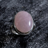 Large Quartz Ring, Rose Quartz Ring, Natural Rose Quartz, Pink Ring, January Birthstone, Statement Ring, Solid Silver Ring, Rose Quartz