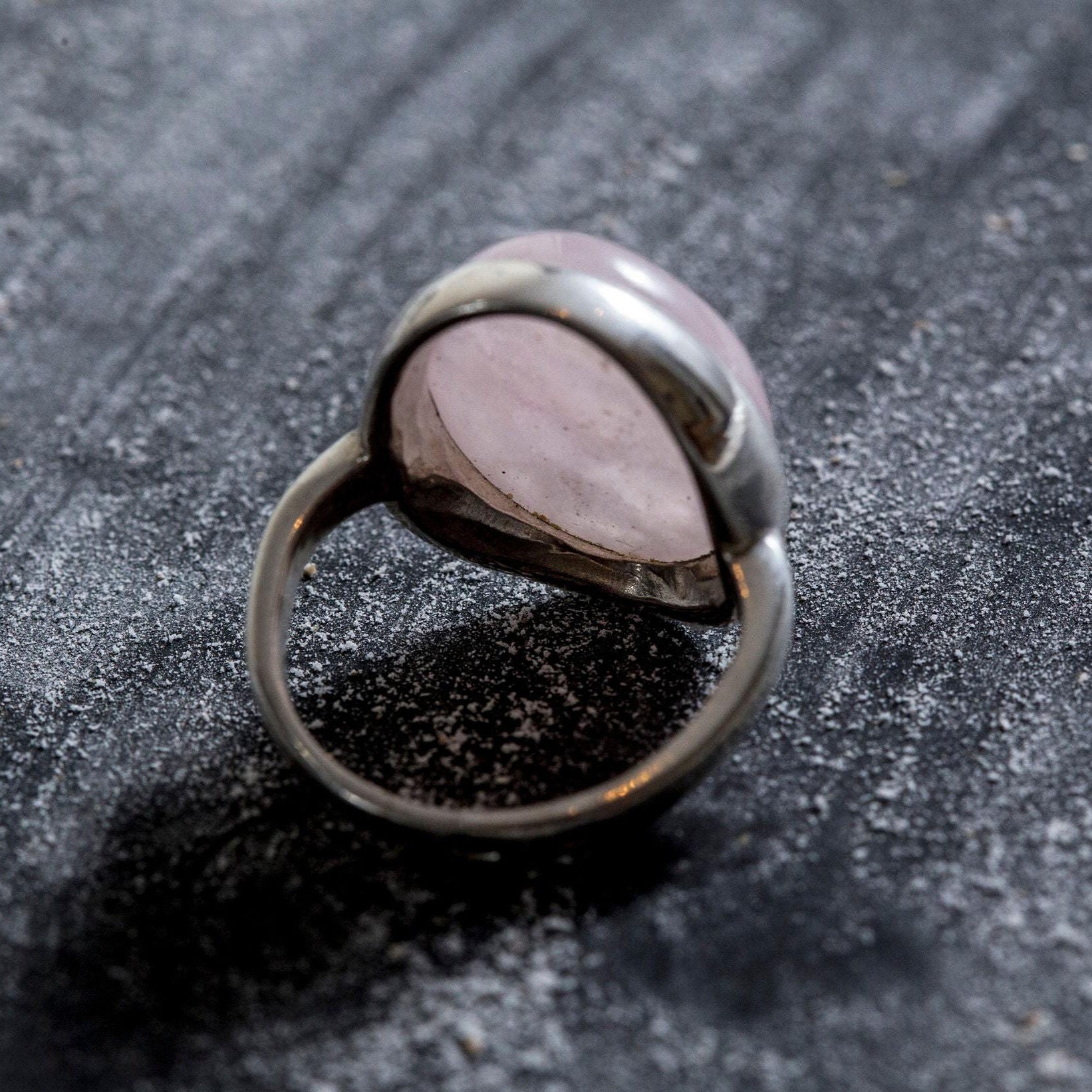 Large Quartz Ring, Rose Quartz Ring, Natural Rose Quartz, Pink Ring, January Birthstone, Statement Ring, Solid Silver Ring, Rose Quartz