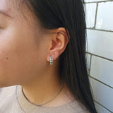 Genuine Topaz Earrings - Colorful Gem Earrings - Multistone Huggies