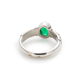 Tribal Emerald Ring - Green Bohemian Ring, Thick Band Ring