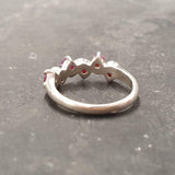 Ruby Stackable Ring - Asymmetric Ruby Band - Ruby Wavy Ring