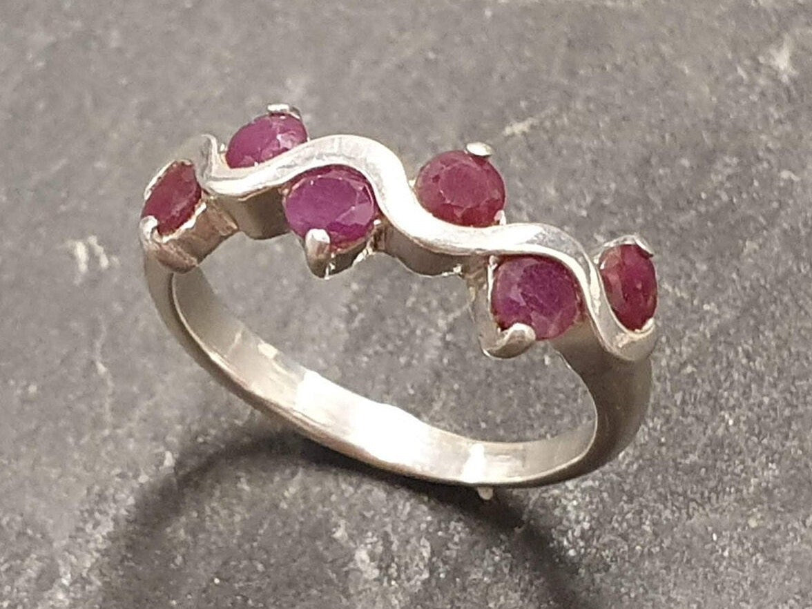 Natural Ruby Ring made in 925 Sterling Silver with Round Natural Red Ruby in Channel-Set setting, July Birthstone gift idea, symbolizes nobility, purity, and passion, ideal for everyday wear and perfect for birthday gifting and special occasions.
