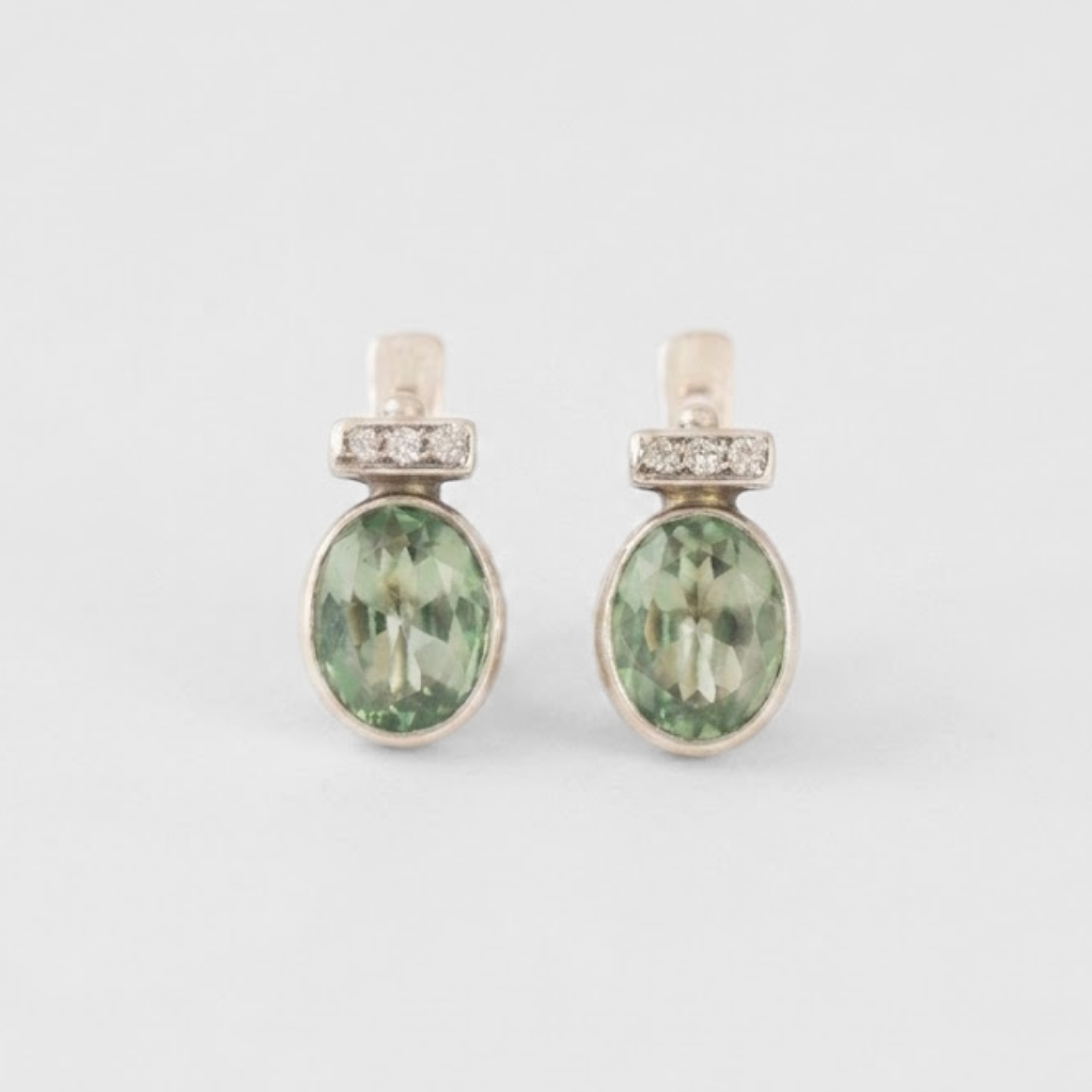 Created Emerald Earrings made in 925 Sterling Silver with Created Mint Emerald in Bezel setting, May Birthstone gift idea, symbolizes, ideal for everyday wear and perfect for birthday gifting and special occasions.