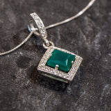 Stunning Created Emerald Pendant in 925 Sterling Silver, ideal for everyday elegance and celebrating May birthdays.
