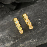 Fire Opal Earrings - Natural Opal Earrings - Vertical Bar Earrings