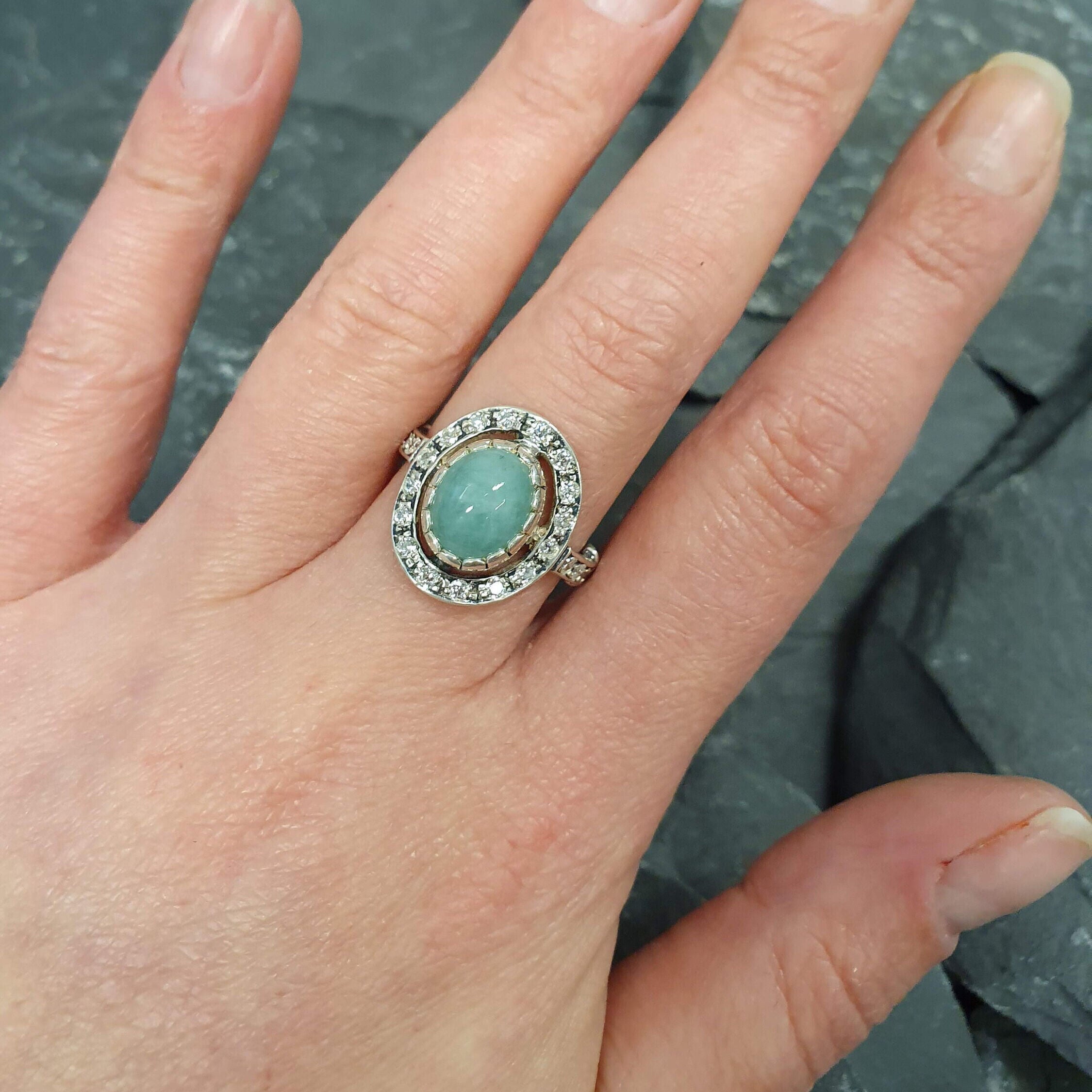 Elegant 925 Sterling Silver ring featuring an Oval Natural Emerald, ideal for May birthdays and special occasions.