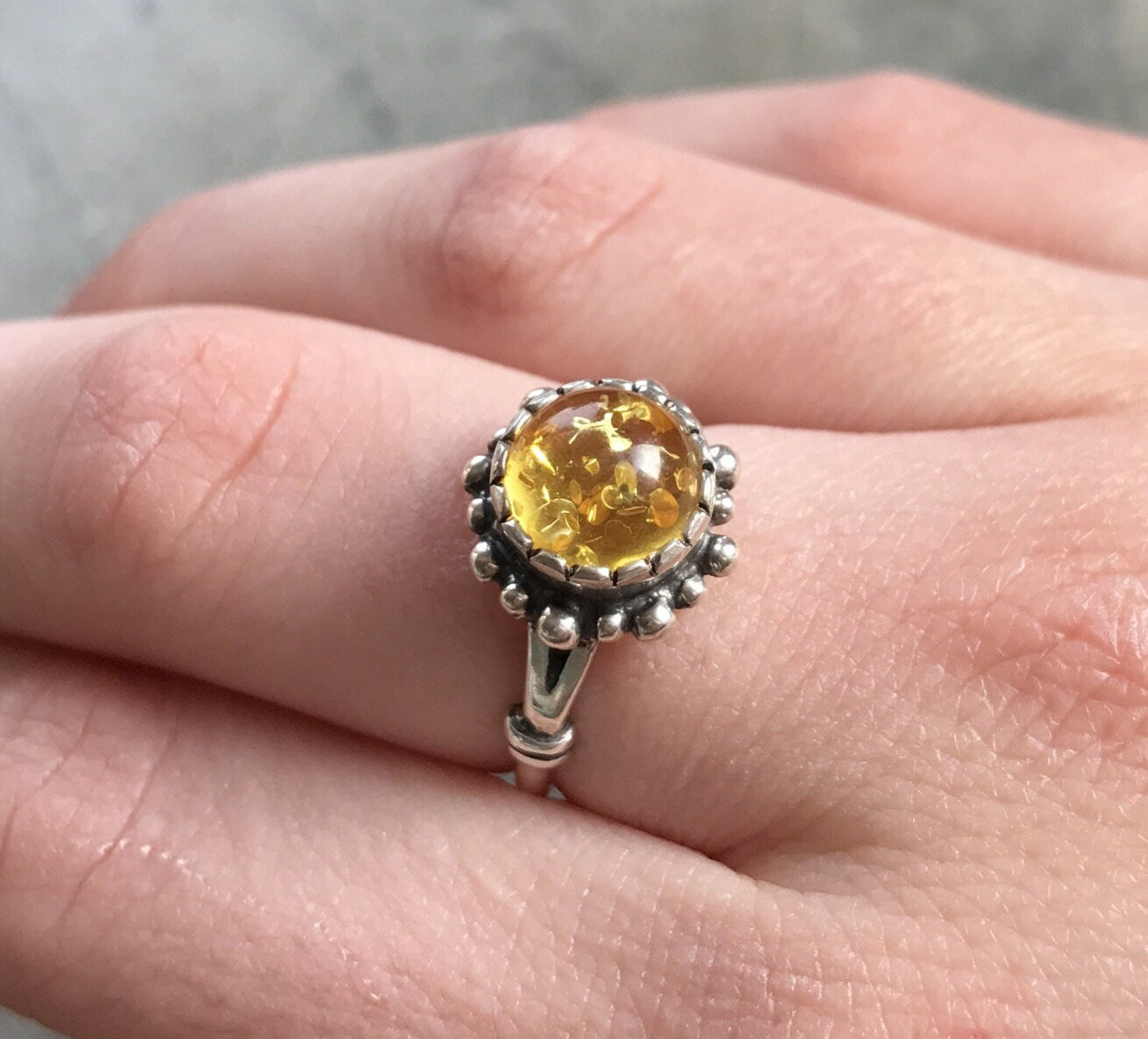 Amber Ring, Natural Amber, Vintage Rings, Antique Rings, Taurus Birthstone, Amber, Healing, Yellow Gemstone, Solid Silver Ring, Pure Silver (496837576)