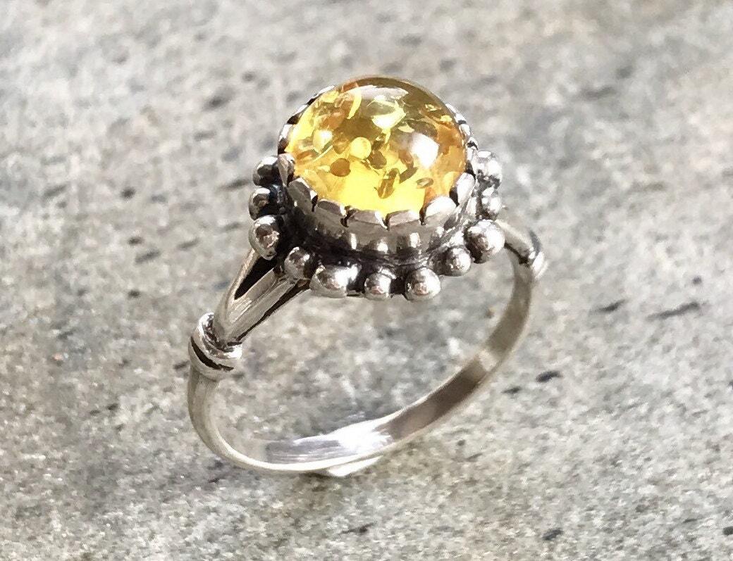 Amber Ring, Natural Amber, Vintage Rings, Antique Rings, Taurus Birthstone, Amber, Healing, Yellow Gemstone, Solid Silver Ring, Pure Silver (496837576)
