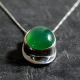 Oval Emerald Pendant, Created Emerald Necklace, May Birthstone, Statement Emerald Necklace, Long Green Pendant, Necklace, Rare By Adina