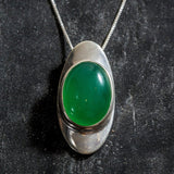 Oval Emerald Pendant, Created Emerald Necklace, May Birthstone, Statement Emerald Necklace, Long Green Pendant, Necklace, Rare By Adina