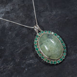 Statement Pendant, Prehnite Pendant, Large Prehnite, Natural Prehnite, Emerald Pendant, Natural Emerald, Birthstone Pendant, Unique Necklace