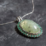 Statement Pendant, Prehnite Pendant, Large Prehnite, Natural Prehnite, Emerald Pendant, Natural Emerald, Birthstone Pendant, Unique Necklace